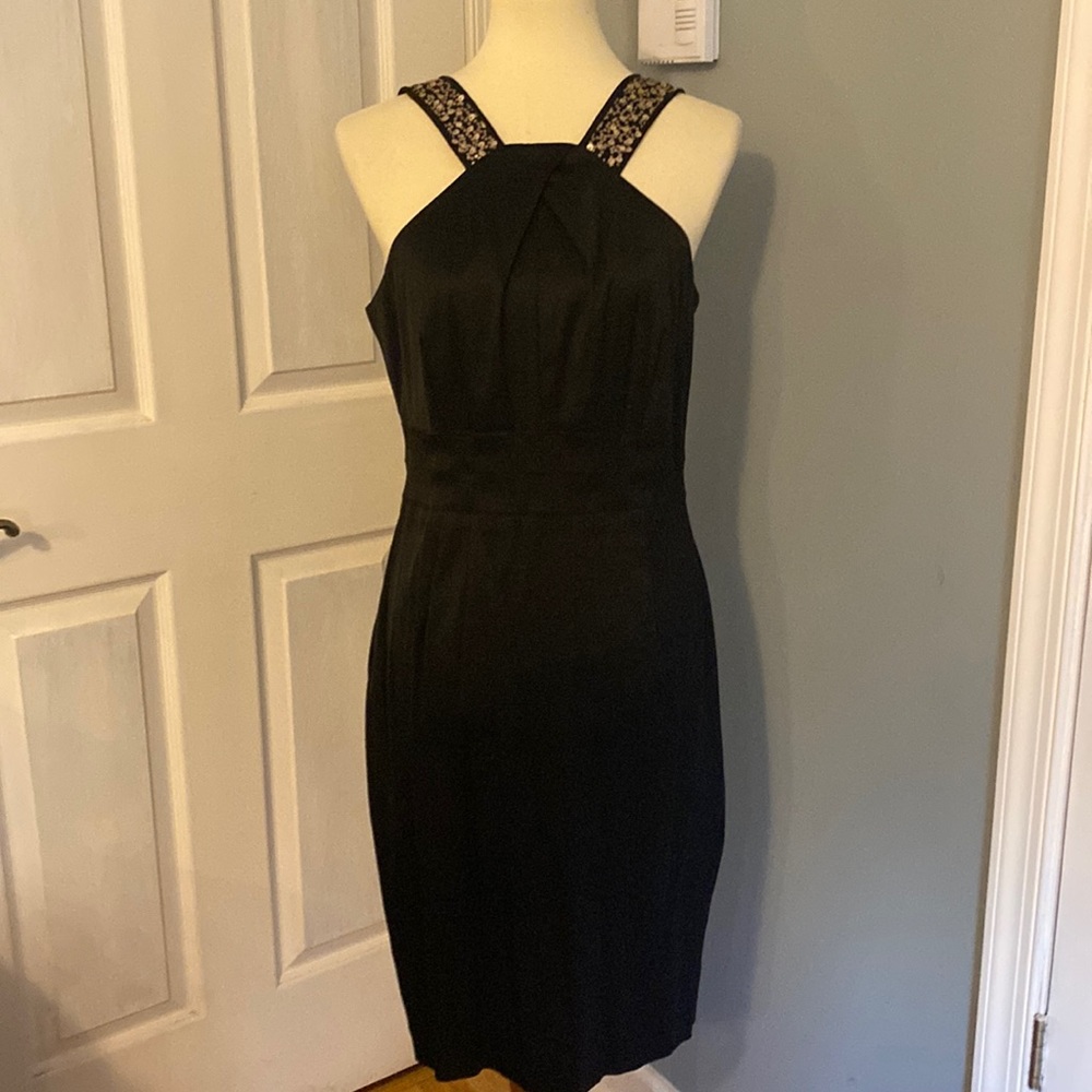 Donna Ricco New York Black Sequin Strapped Dress